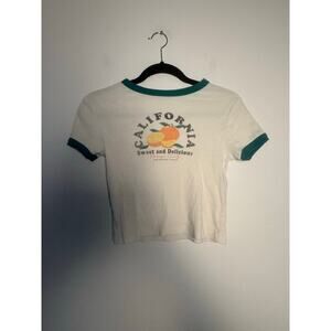 Social Culture Wonens Retro Cropped Baby Tee California 100% Cotton Size Large